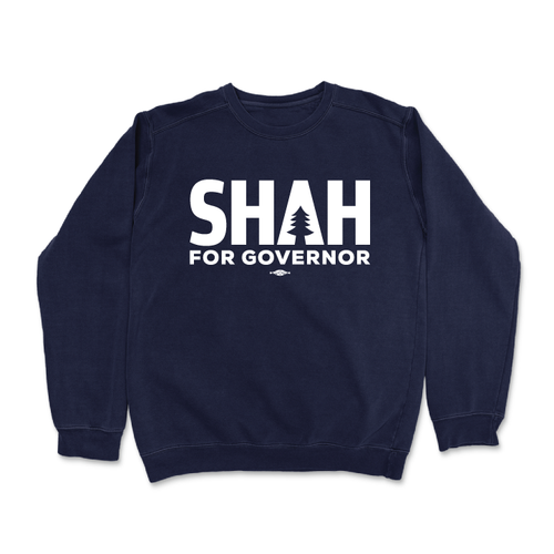 Shah For Governor (Navy Crewneck Sweater)