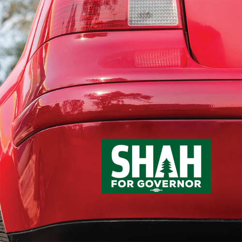 Shah For Governor (8" x 4" Bumper Magnet)