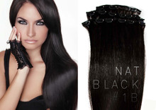 20" CLIP IN REMY HUMAN HAIR EXTENSION | 60GM PER PACK (6PCS) NAT BLACK #1B