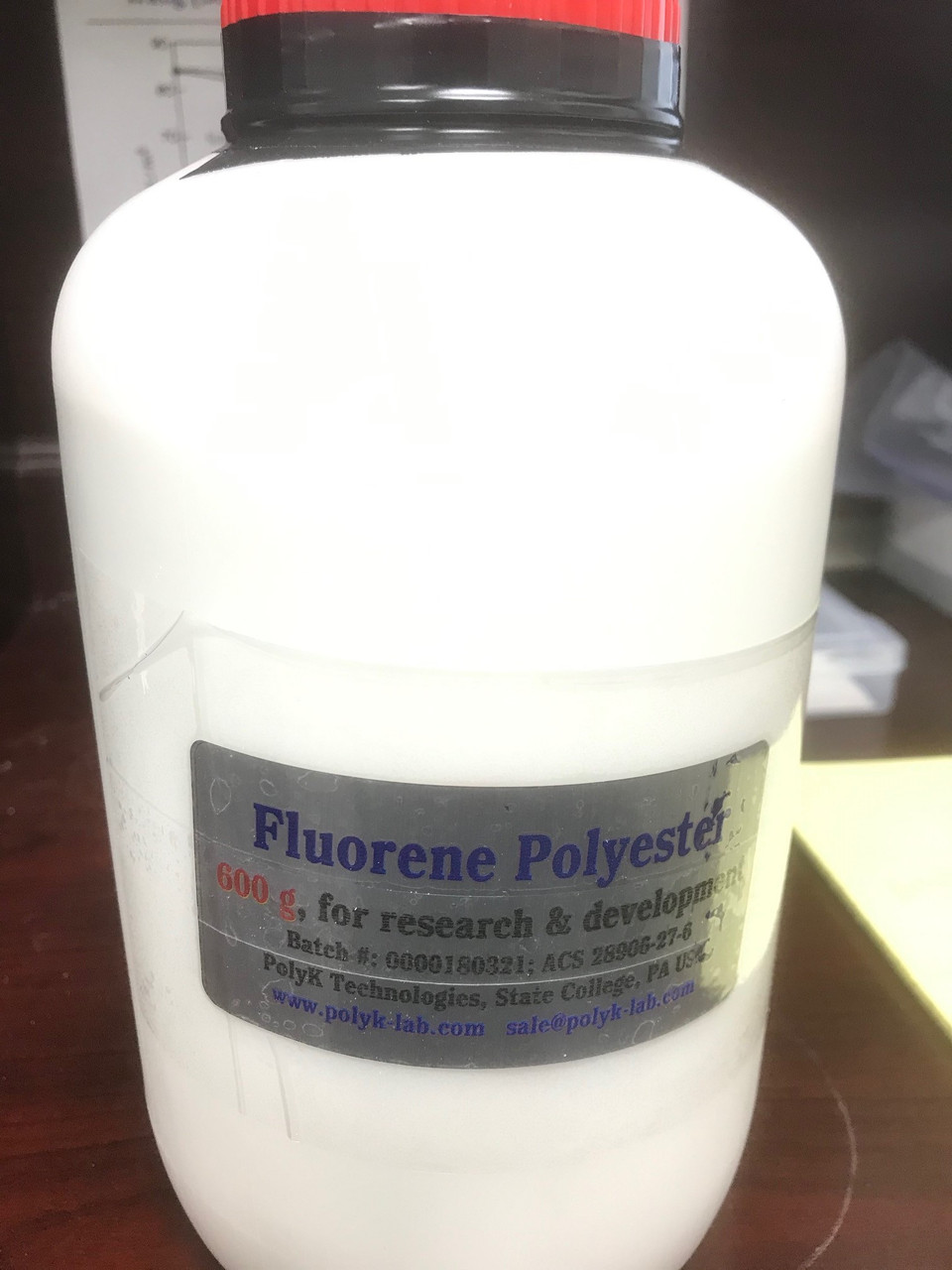 High Temperature Fluorene Polyester FPE Resin powder, Tg 330 C, Soluble in Common Organic Solvents