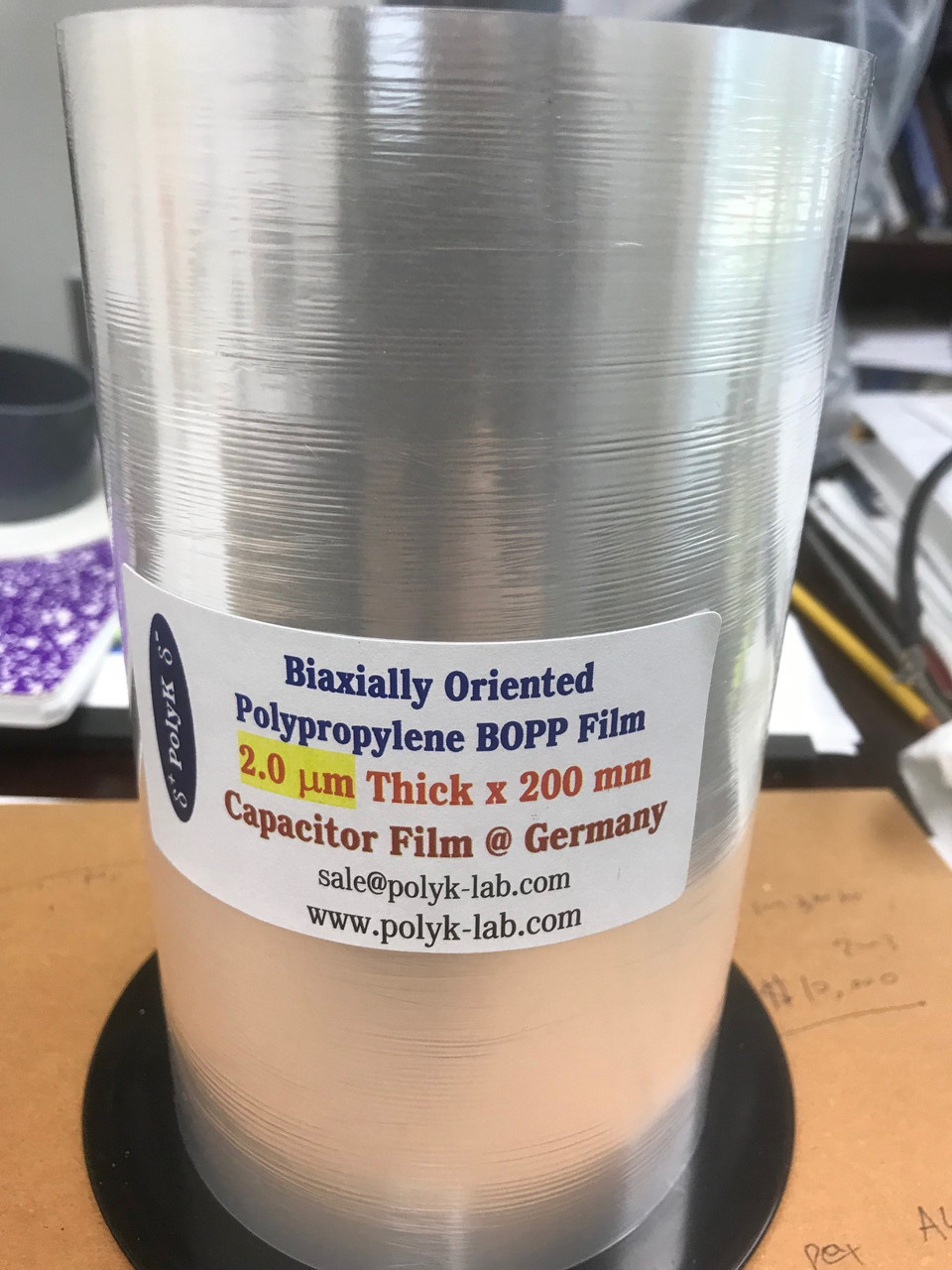 BOPP Capacitor Film, 2.0 um to 15 um thick, 200 mm x 270 mm