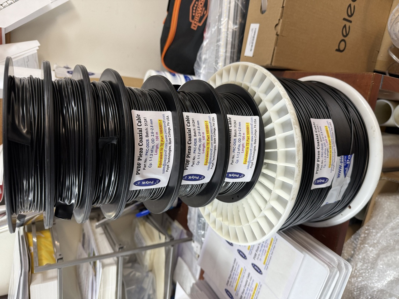 In Stock Piezoelectric PVDF Coaxial Cable for Security & Sleeping Monitor, Smart Piezo Fiber Fabric Cloth TE 1005801-1