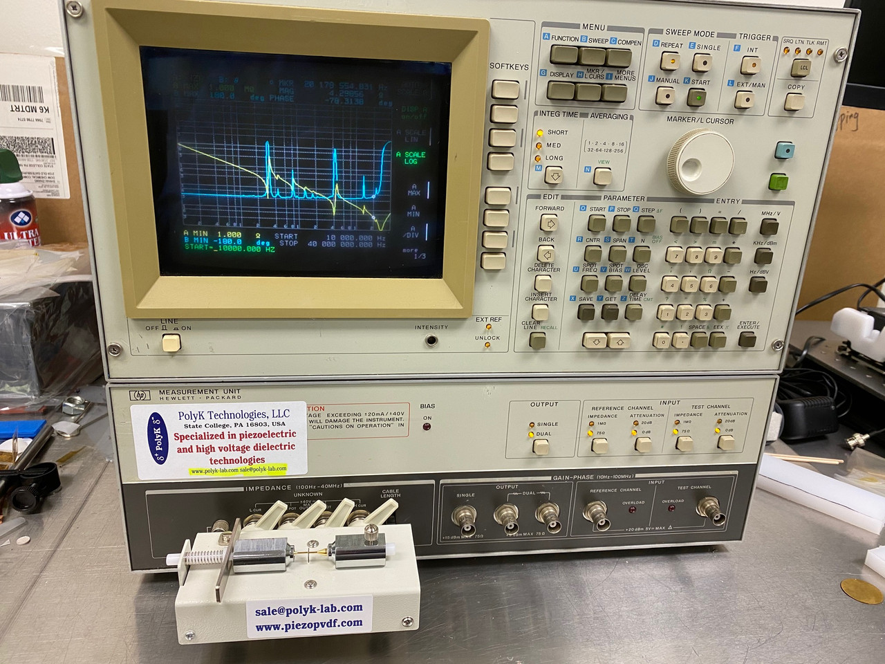 HP 4194A 100 Hz - 40 MHz, Impedance/Gain-Phase Analyzer, cables