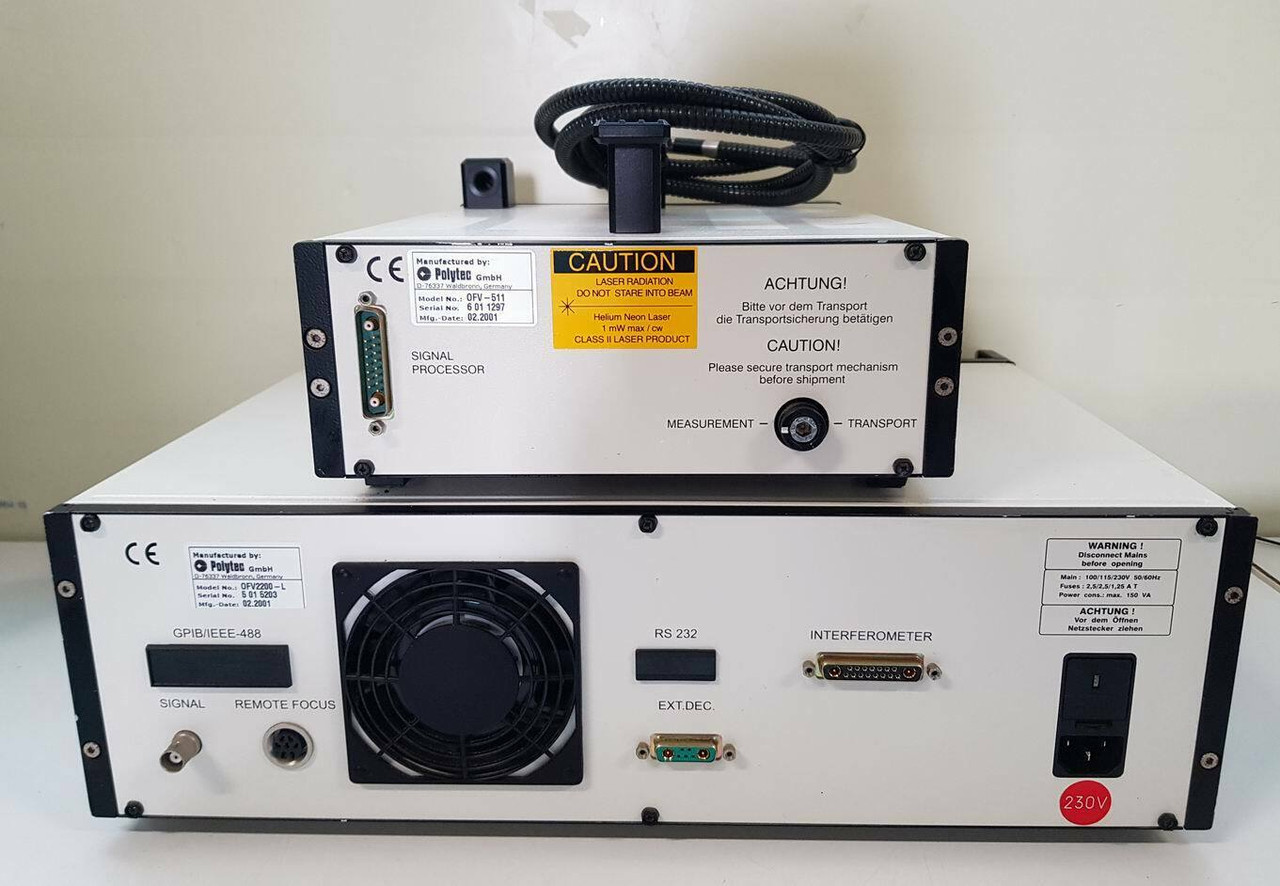 Polytec OFV-2200-L + OFV-511 Laser Vibrometer Velocity and Displacement