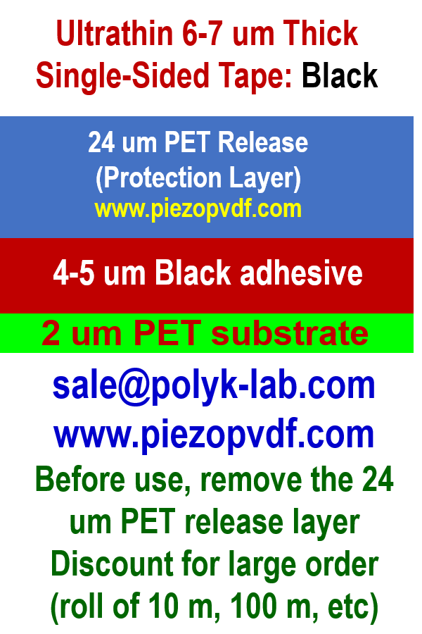Ultrathin Free Standing Single Sided Tape 7 um Thick BLACK