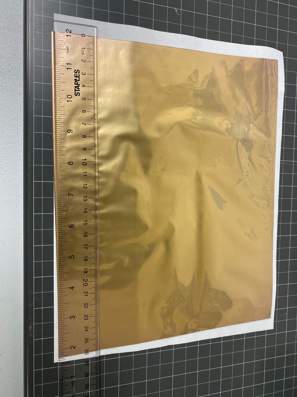 PVDF-TrFE piezo film with gold electrode (fully covered), 3 um to 100 um, 100 x 100 mm Ultrasound Fingerprint Sensor