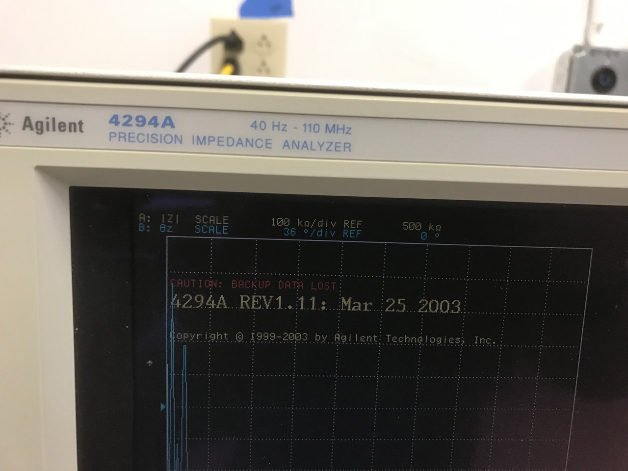 Agilent 4294A 40 Hz - 110 MHz, Impedance/Gain-Phase Analyzer, cables, test fixture, software