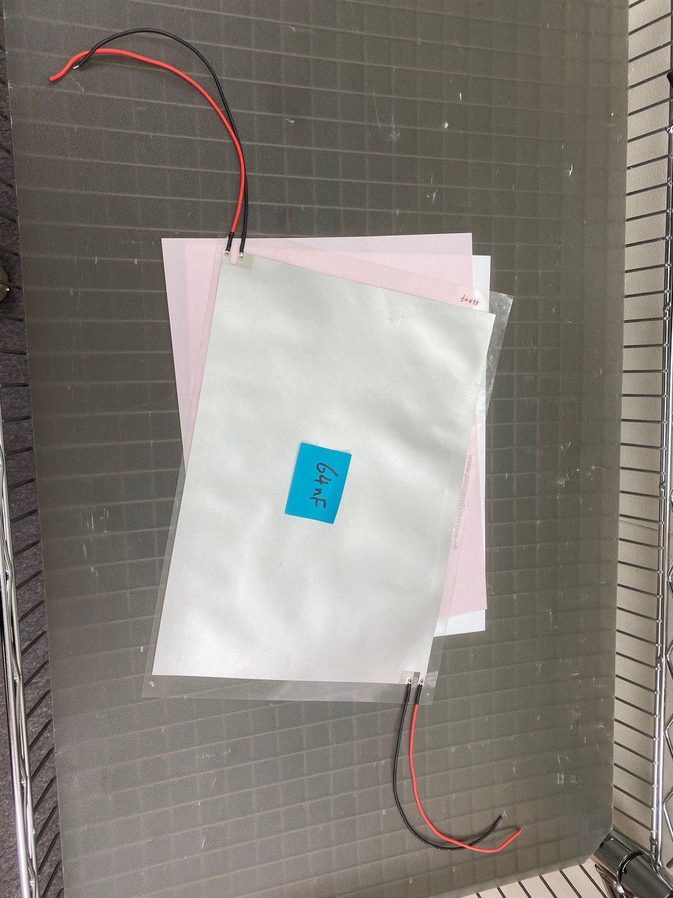 100um thick PVDF piezoelectric film, Screen-Printed Silver Electrode, with connection wires