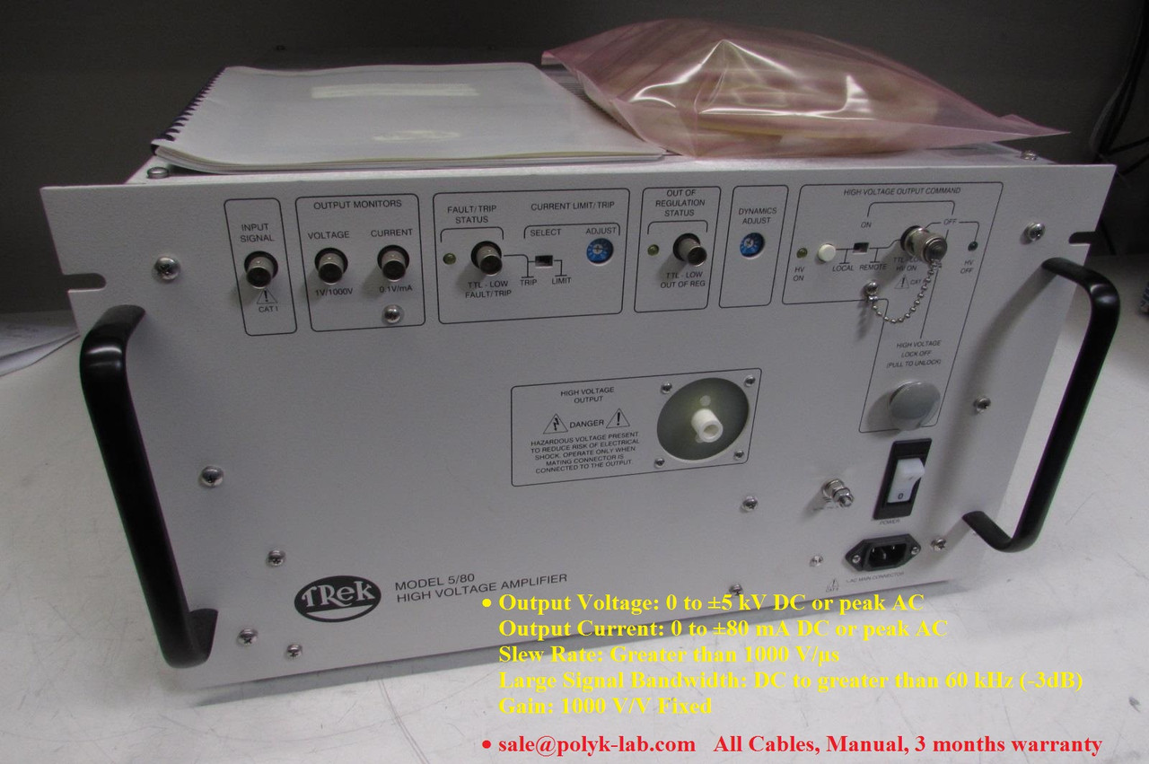 Trek 5/80 +/-5 kV/80 mA High Voltage Amplifier & Power Supply with