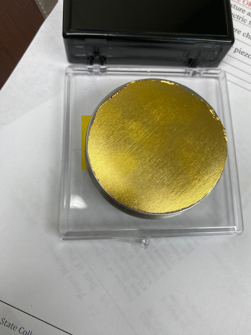 SEM Gold Au Sputtering Target: 99.99% Pure, 57mm diameter x 0.5mm Thick 15.6g