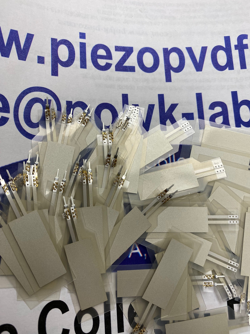 iezo PVDF Sensor 200um thick x 1.2 cm x 3 cm 185 pF for vibration