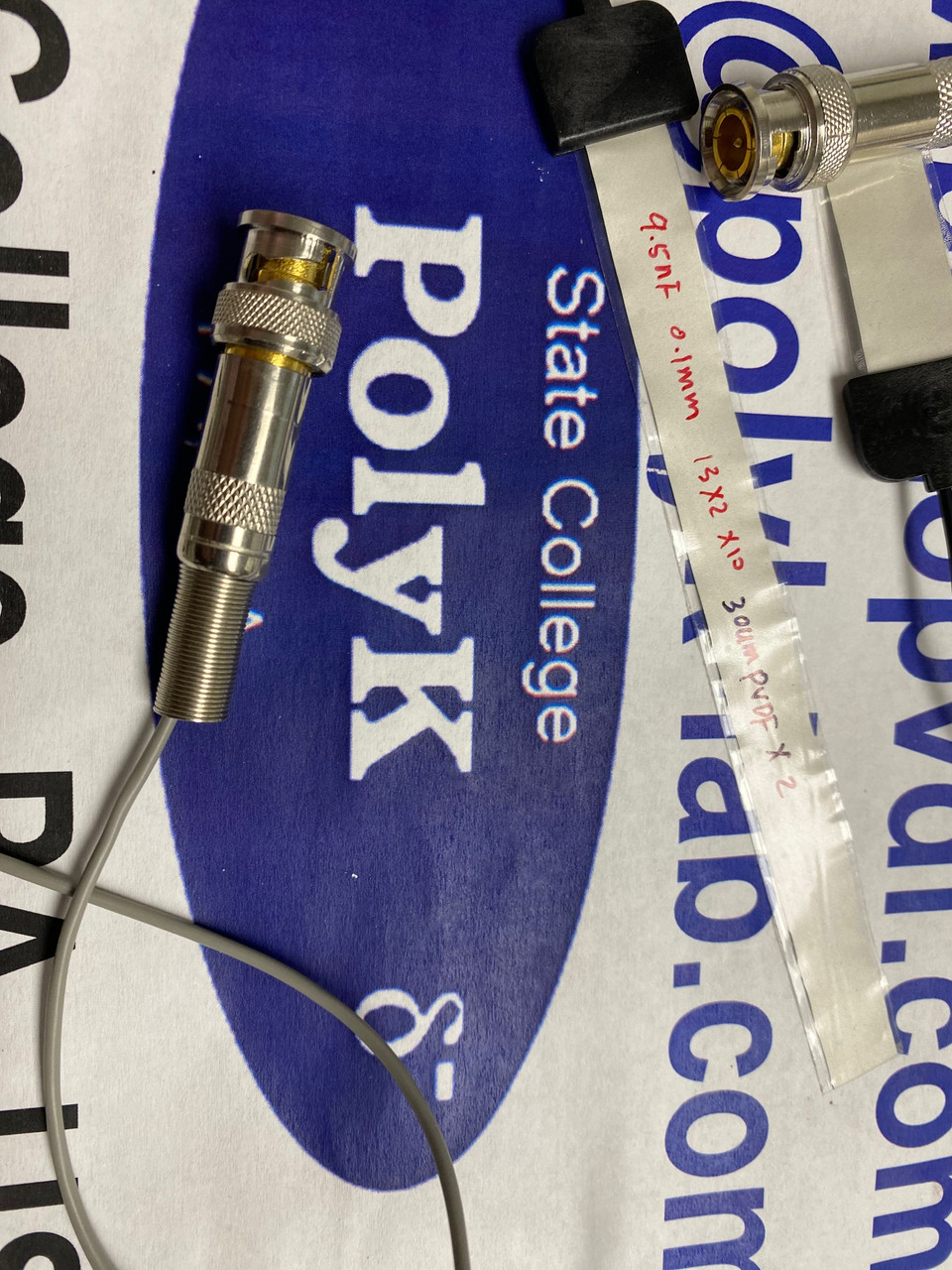 130 mm x 10 mm EMI-Shielded Low-Noise Flexible Piezo PVDF Sensor with soft BNC cable and connector, music piano pick up