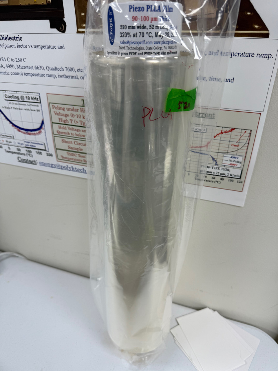 Piezoelectric PLLA Film Uniaxially Oriented d14 Poly(L-Lactide) Poly(L-lactic acid)