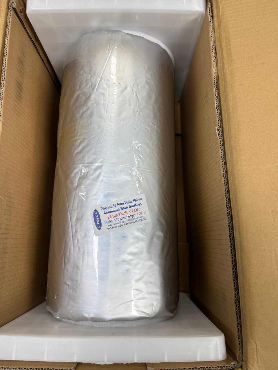 Polyimide 12.5 um or 25 um thick film with aluminum electrode (both surfaces)