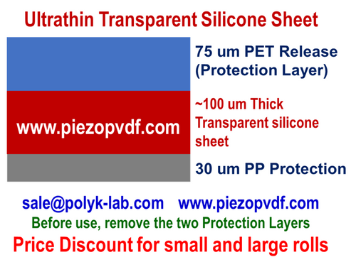 Ultrathin Free-Standing Transparent Silicone Sheet ~100 um  Thick