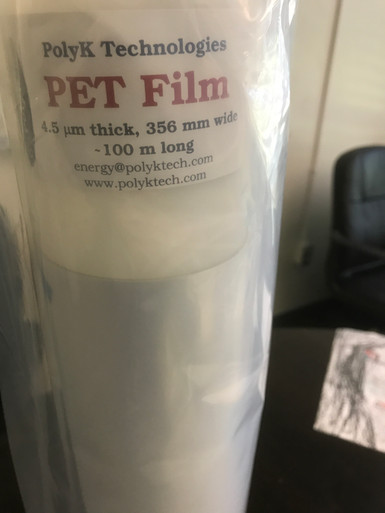 Polyester Mylar film, 4.5 um, 350mm x 100 m roll