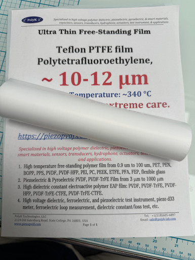 High-Purity PTFE Teflon Film – 0.2mm Thick X 100mm Wide X 5m Long, Heat & Chemical Resistant Electrode Transfer Film