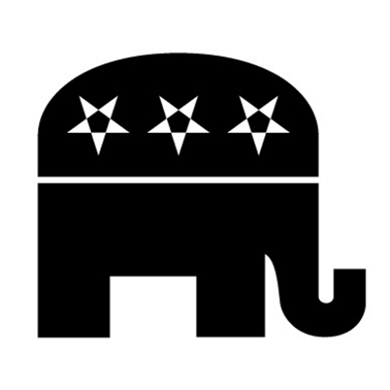 black and white republican elephant