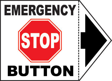 Emergency Stop Button With Arrow
