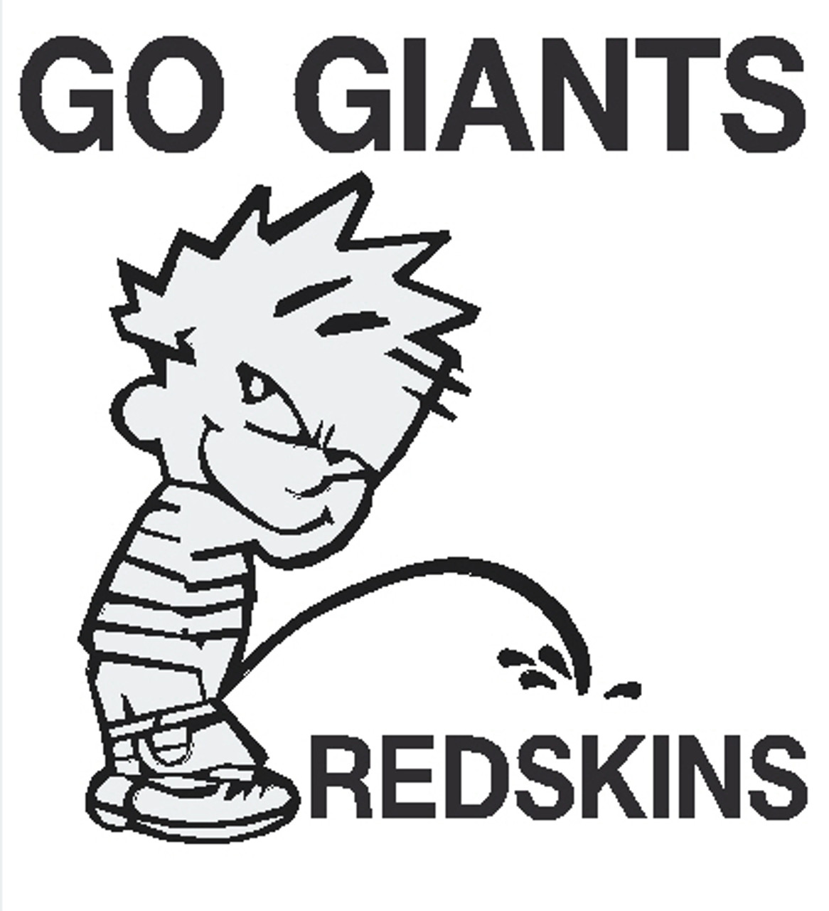 Giants piss on Redskins Decal