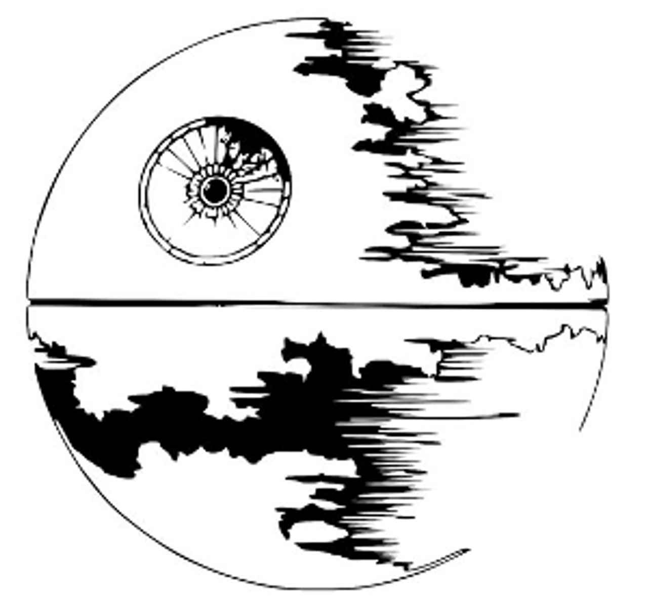 death star black and white