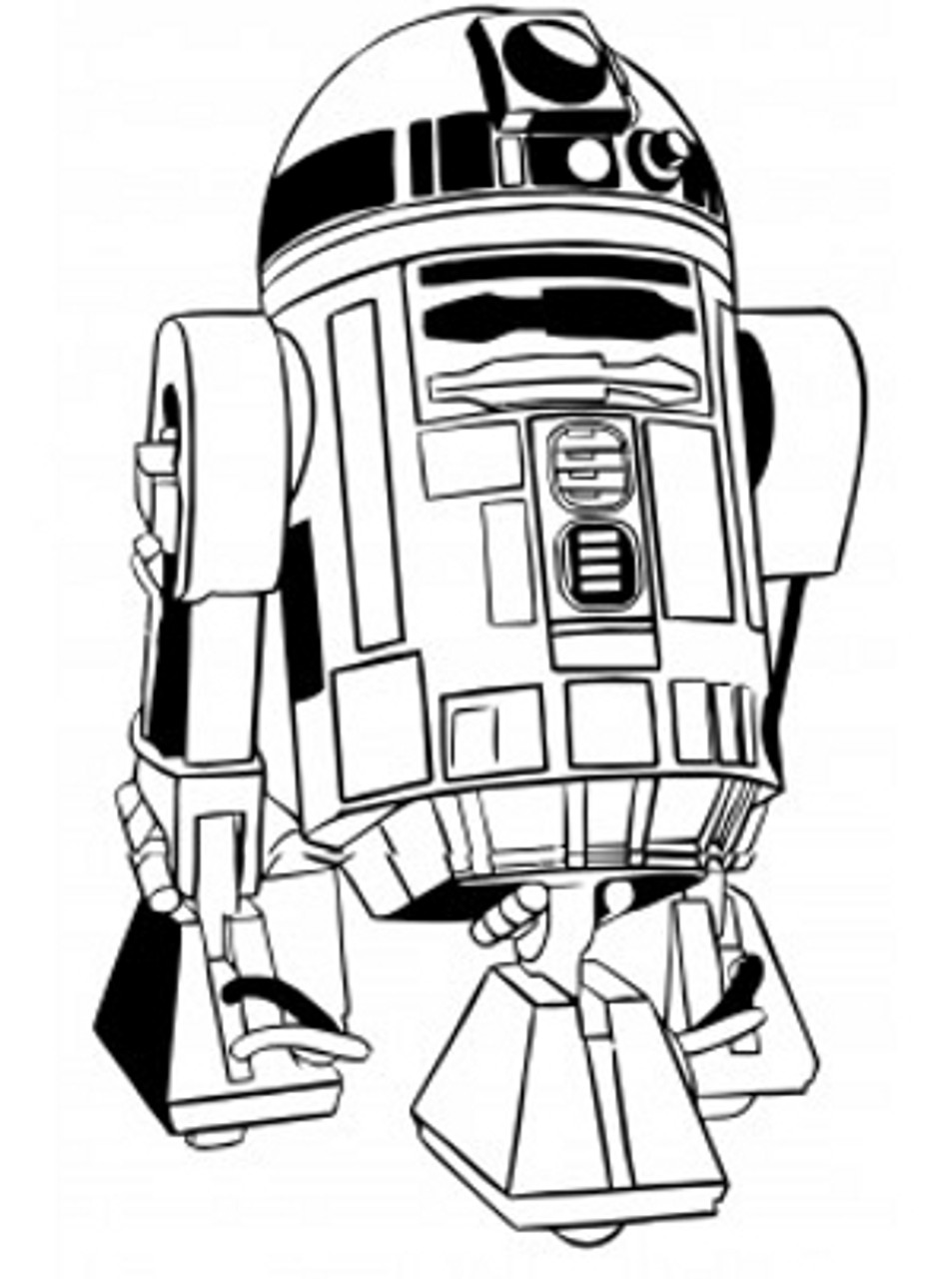 r2d2 clipart black and white