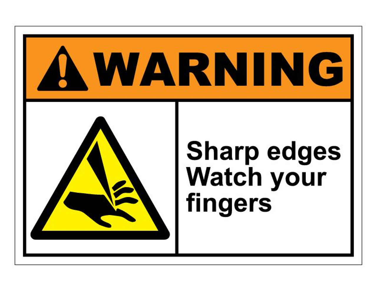 ANSI Warning Sharp Edges Watch Your Fingers