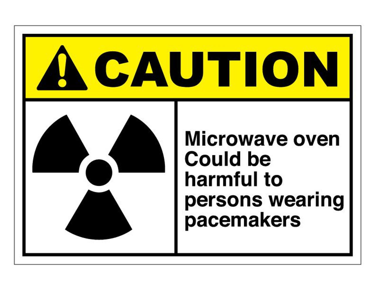 ANSI Caution Microwave Oven Could Be harmful To Persons Wearing Pacemakers