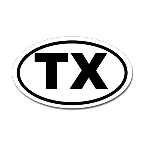 Texas State Oval Sticker