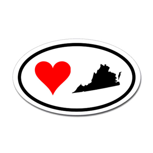 Virginia Love Oval Sticker