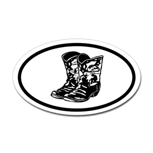 Cowboy Boots Oval Sticker