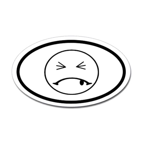 Disappointed Face Oval Sticker