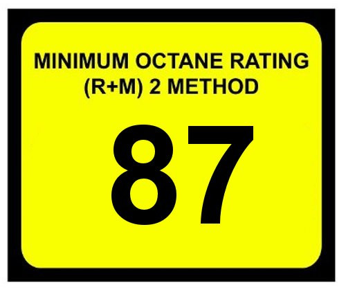 Minimum Octane Rating 87