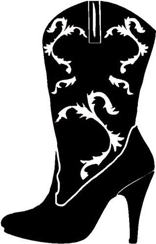 Cowgirl Boot Design With Floral Decal