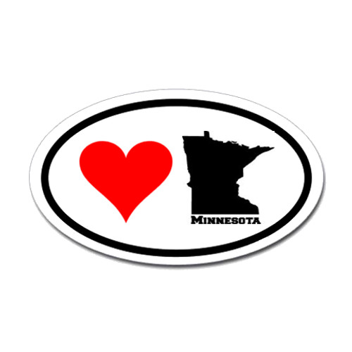 Minnesota Love Oval Sticker