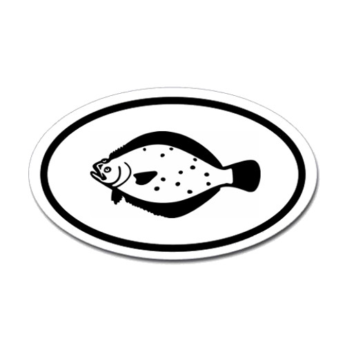 Fishing Oval Sticker