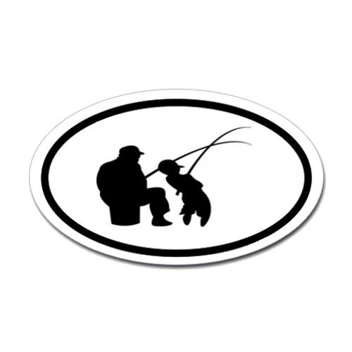 Fishing Oval Sticker