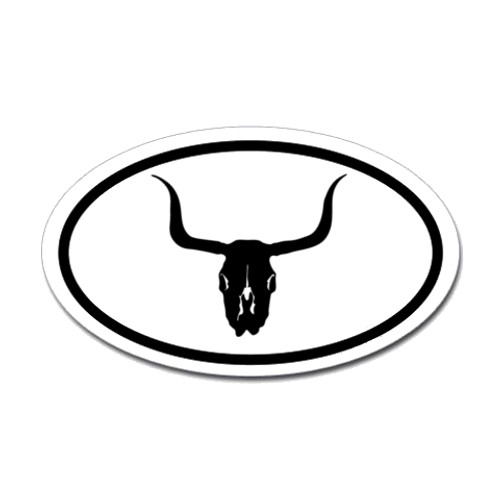 Longhorn Skull Oval Sticker