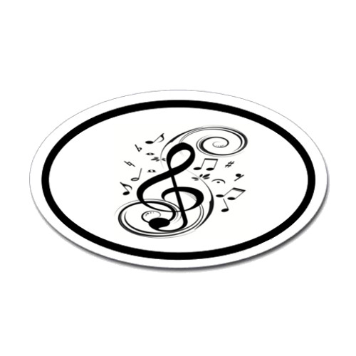 Music Oval Sticker