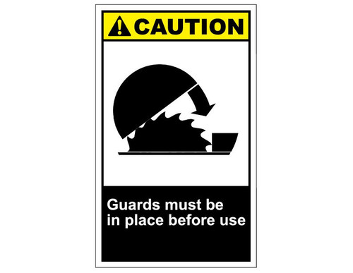 ANSI Caution Guards Must Be In Place Before Use