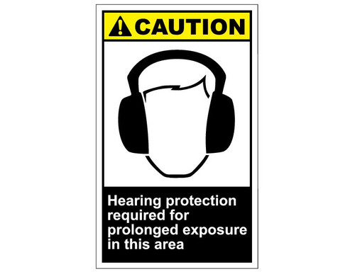 ANSI Caution Hearing Protection Required For Prolonged Exposure In This Area