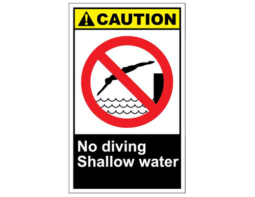 ANSI Caution No Diving Shallow Water