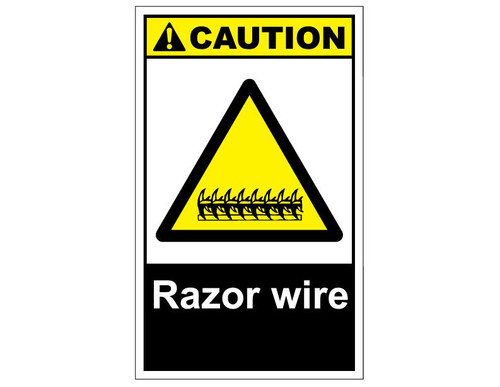 ANSI Caution Razor Wire