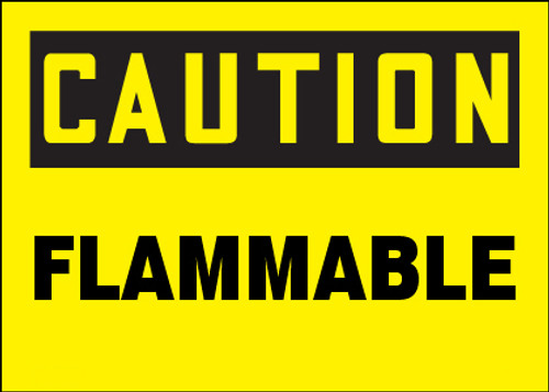 Caution Flammable Sign