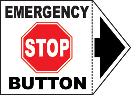 Emergency Stop Button With Arrow