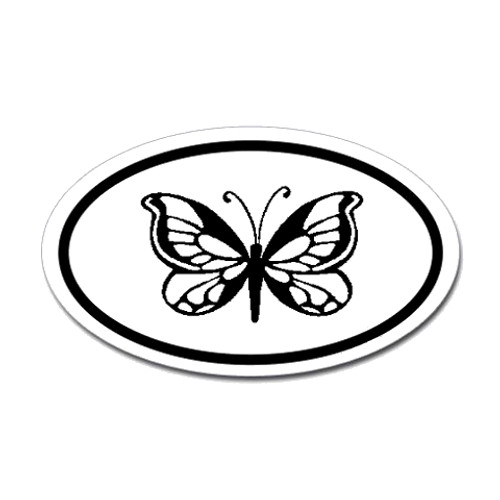 Butterfly Oval Bumper Sticker
