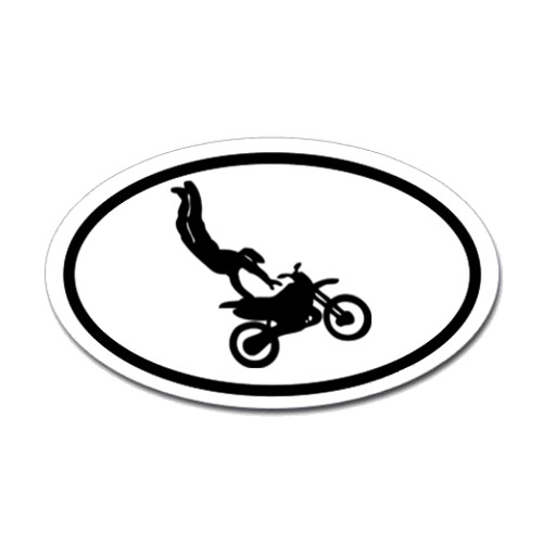 Motorcross Oval Bumper Sticker