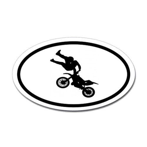 Motorcross Oval Bumper Sticker