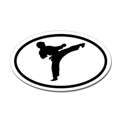 Karate Oval Bumper Sticker