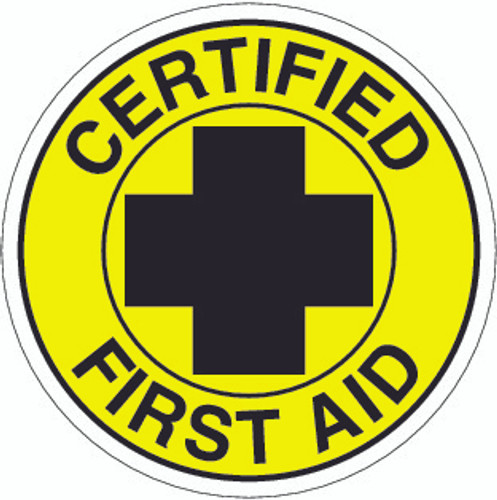 Certified First Aid Hardhat Sticker